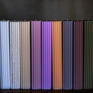 Lumanare canelata patrata  35 cm / 40 cm